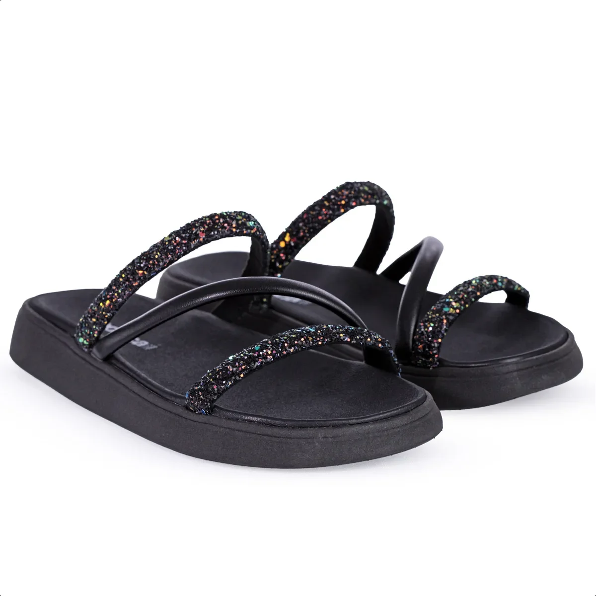 Sandalia Moleca Tira Tripla All Black - Feminino Preto 4