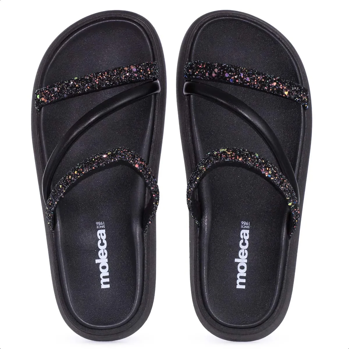 Sandalia Moleca Tira Tripla All Black - Feminino Preto 6