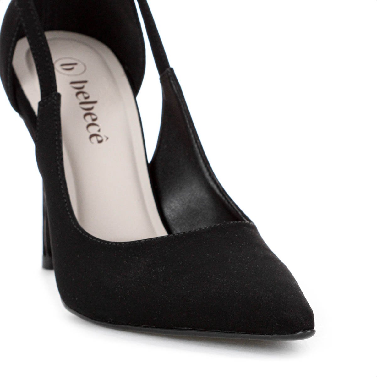 Scarpin Bebece Fivela Pingente Pedraria Salto Alto Fino Preto - Feminino Preto 6