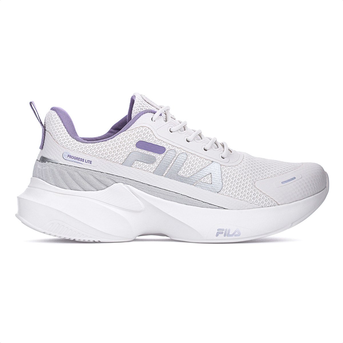 Tenis Fila Progress Lite Branco e Lilas - Feminino Branco 1