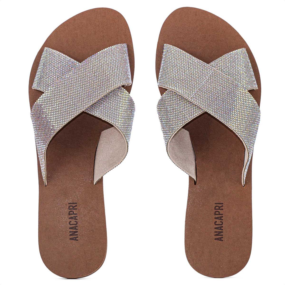 Rasteira Anacapri Brilho Multicolorido Marrom - Feminino Marrom 3