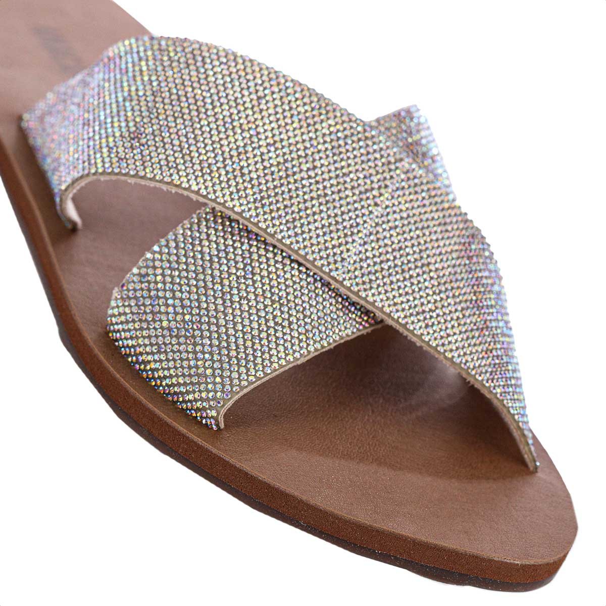 Rasteira Anacapri Brilho Multicolorido Marrom - Feminino Marrom 5