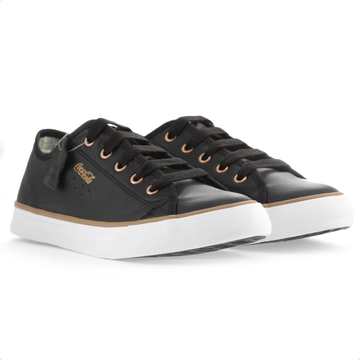 Tenis Coca Cola Stream Leather Preto e Cobre - Feminino Preto 3