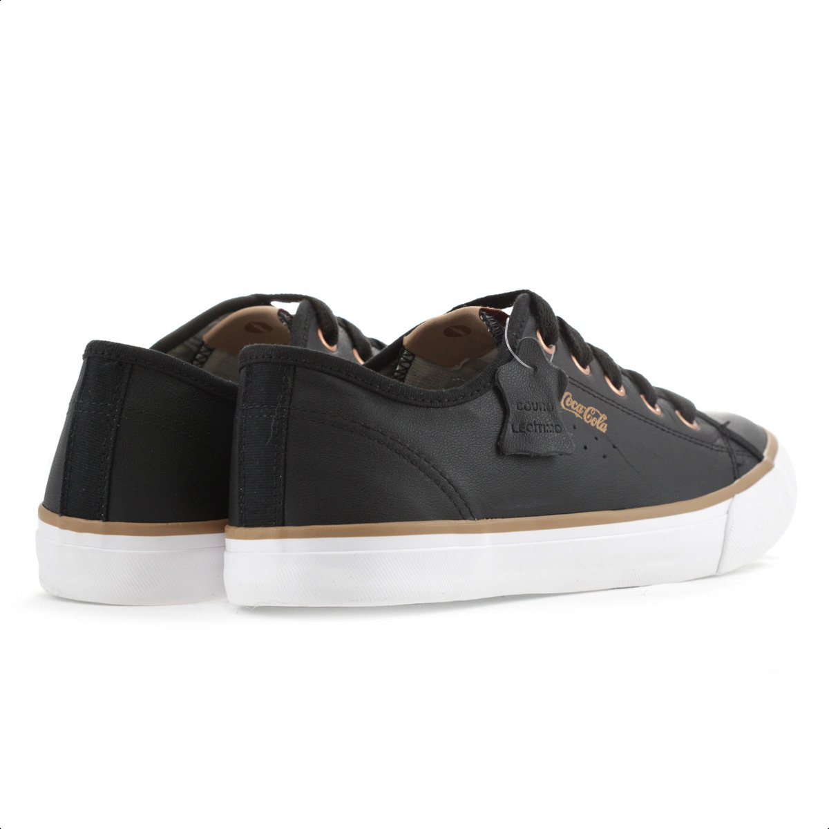 Tenis Coca Cola Stream Leather Preto e Cobre - Feminino Preto 4