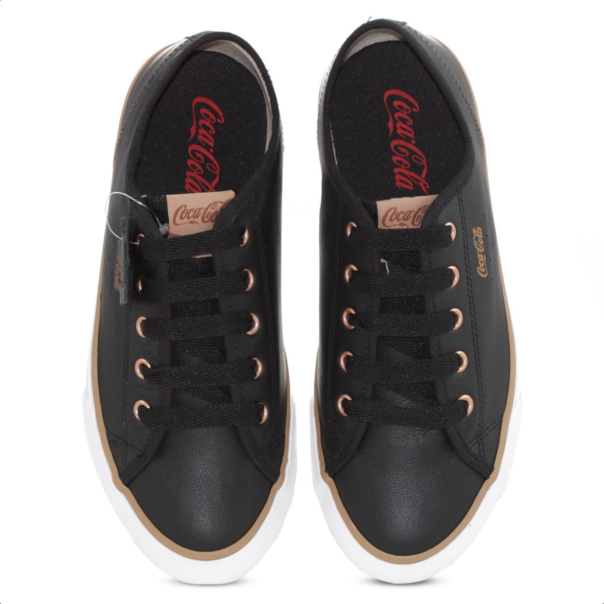 Tenis Coca Cola Stream Leather Preto e Cobre - Feminino Preto 5
