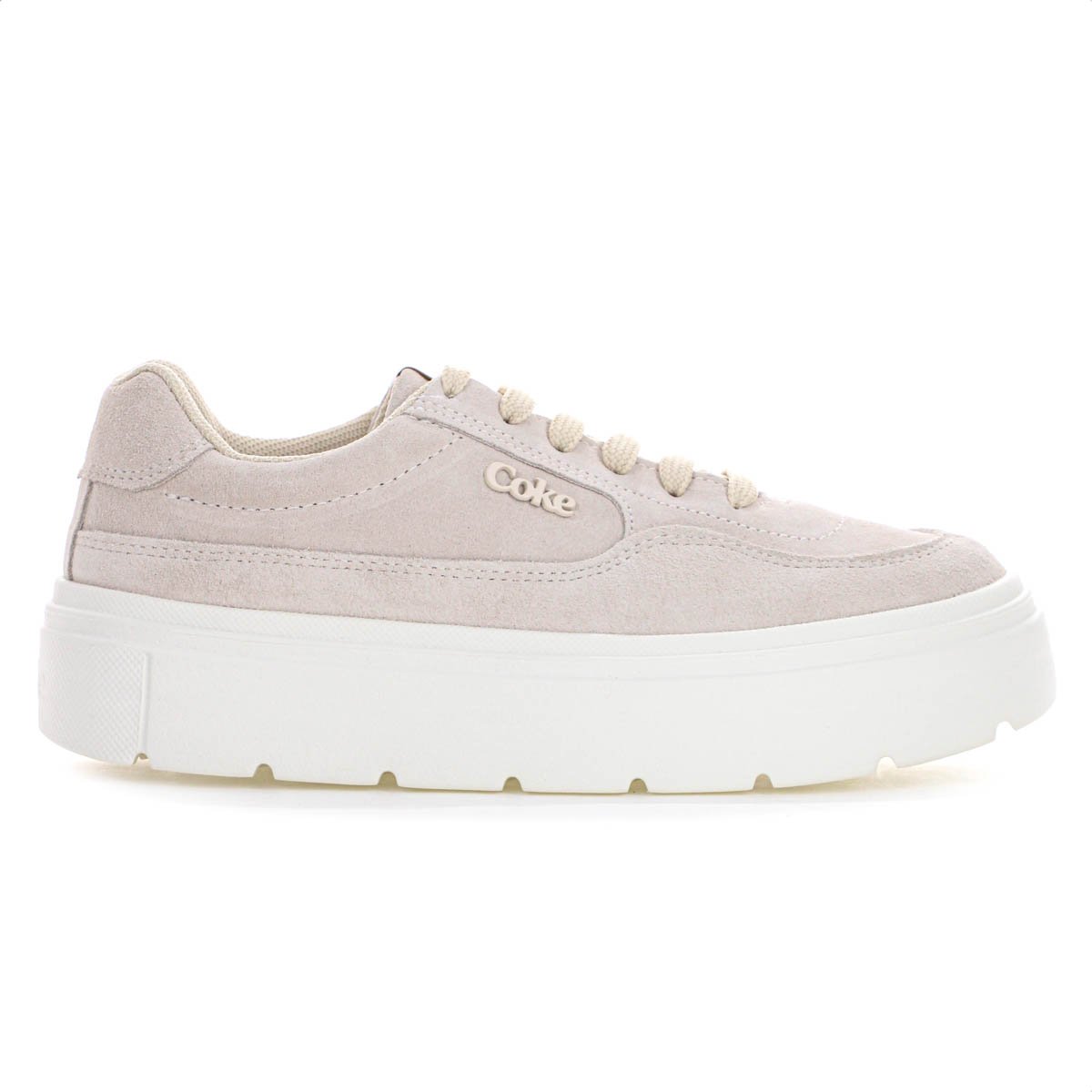 Tenis Coca Cola Rover Leather Bege - Feminino Bege 1