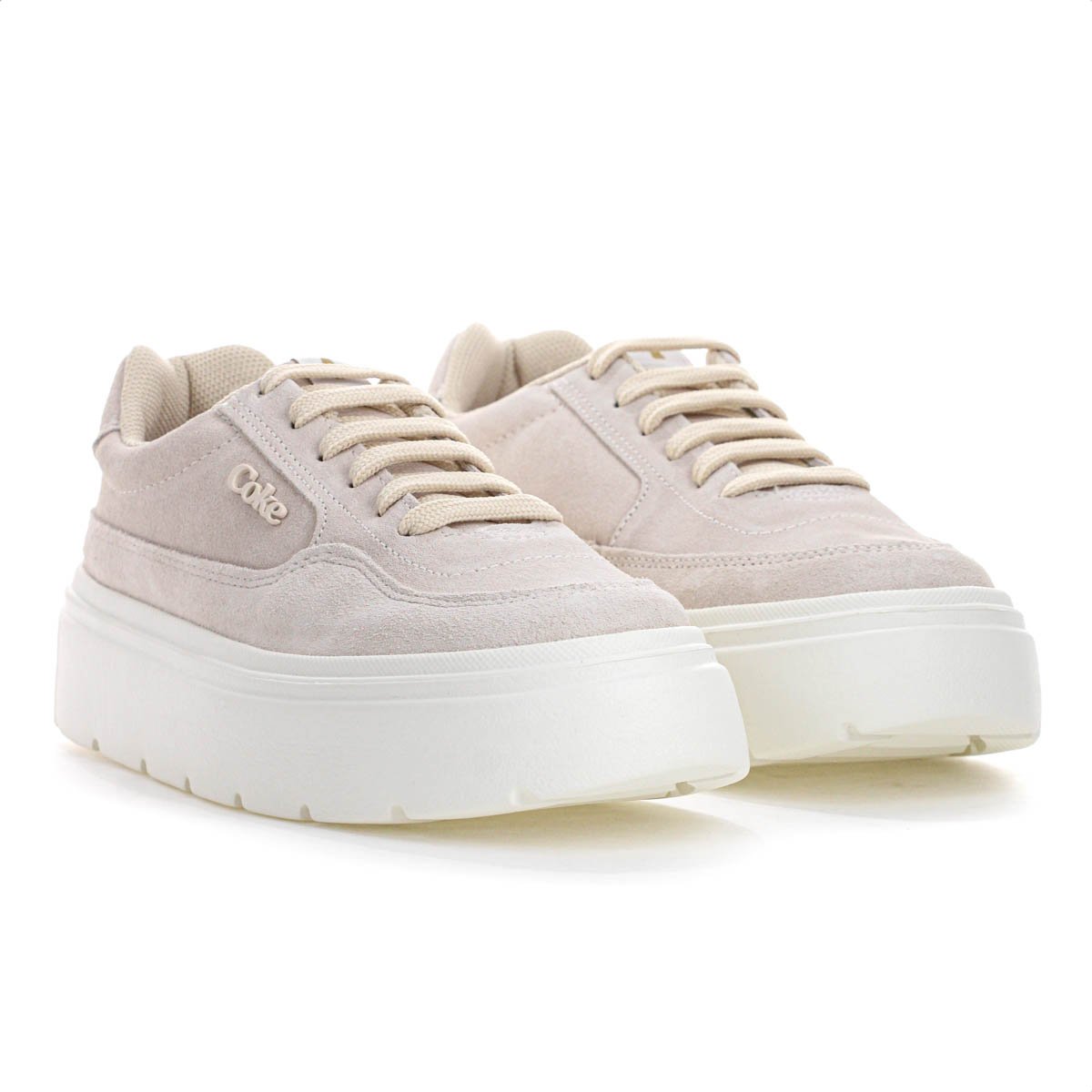 Tenis Coca Cola Rover Leather Bege - Feminino Bege 3