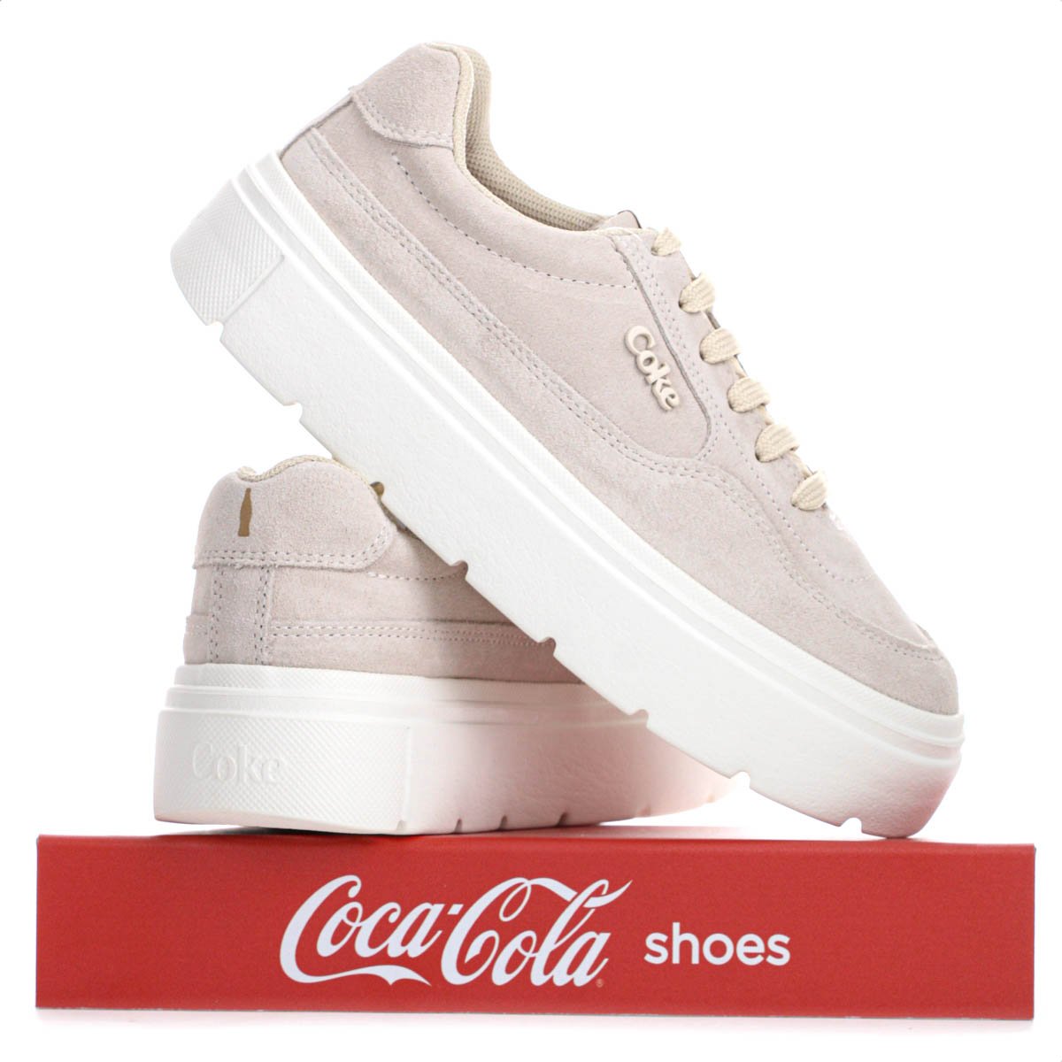 Tenis Coca Cola Rover Leather Bege - Feminino Bege 9