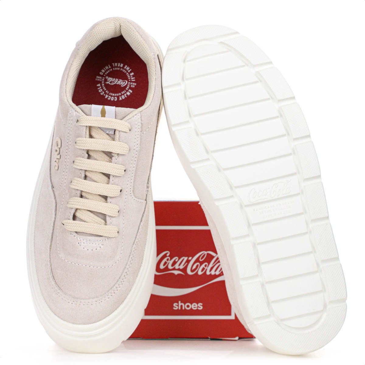 Tenis Coca Cola Rover Leather Bege - Feminino Bege 10