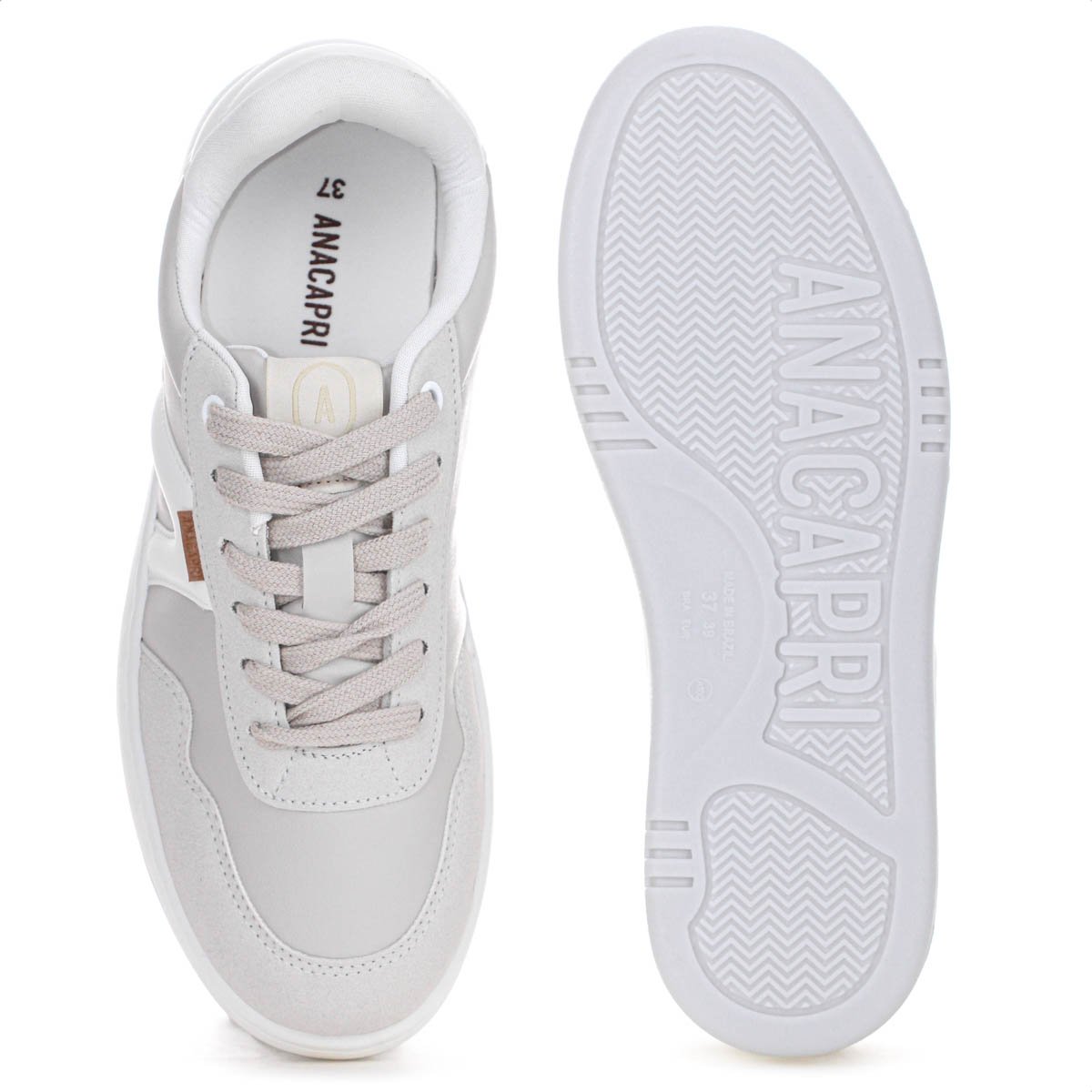 Tenis Anacapri AC1119 Virginia Fonseca Cinza e Branco - Feminino Cinza 4