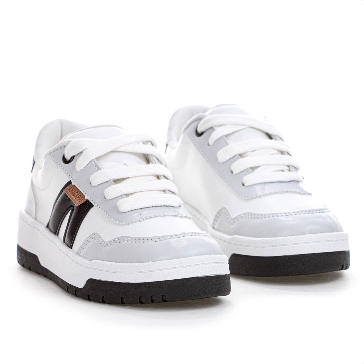 Tenis Anacapri AC1119 Virginia Fonseca Branco Preto e Cinza - Infantil Branco 3