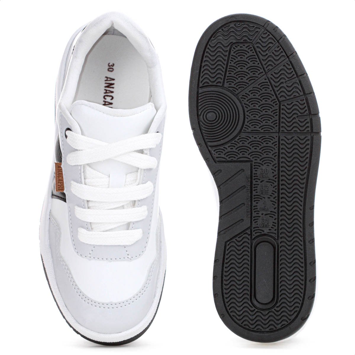 Tenis Anacapri AC1119 Virginia Fonseca Branco Preto e Cinza - Infantil Branco 4