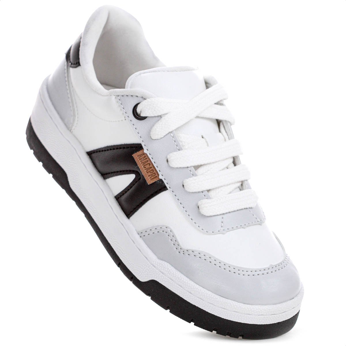 Tenis Anacapri AC1119 Virginia Fonseca Branco Preto e Cinza - Infantil Branco 5