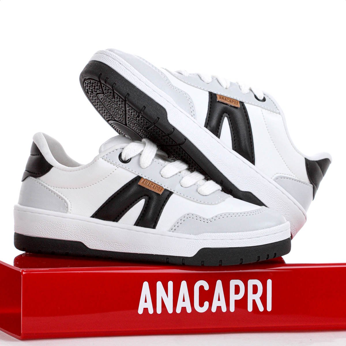 Tenis Anacapri AC1119 Virginia Fonseca Branco Preto e Cinza - Infantil Branco 8