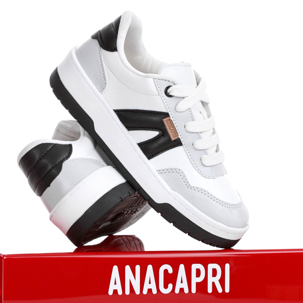 Tenis Anacapri AC1119 Virginia Fonseca Branco Preto e Cinza - Infantil Branco 9