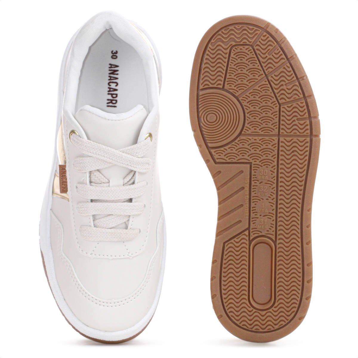 Tenis Anacapri AC1119 Virginia Fonseca Bege e Dourado - Infantil Bege 4