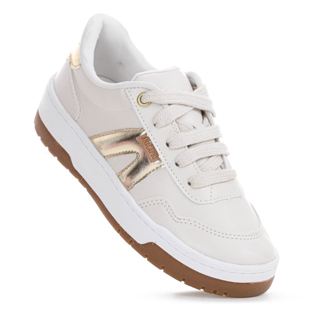 Tenis Anacapri AC1119 Virginia Fonseca Bege e Dourado - Infantil Bege 5