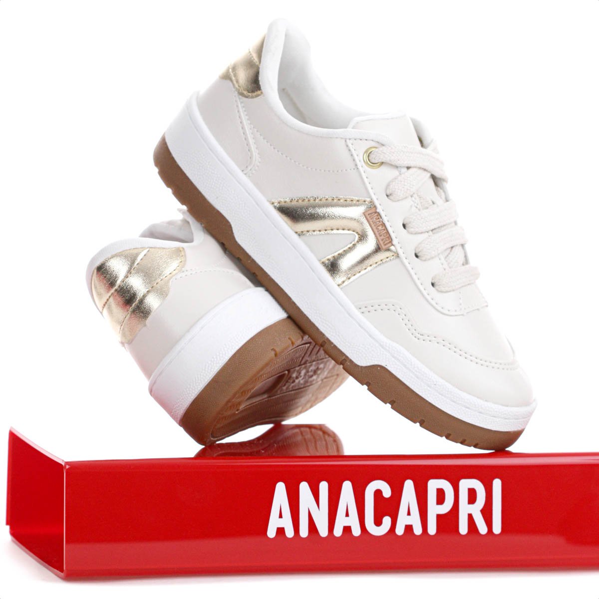 Tenis Anacapri AC1119 Virginia Fonseca Bege e Dourado - Infantil Bege 9
