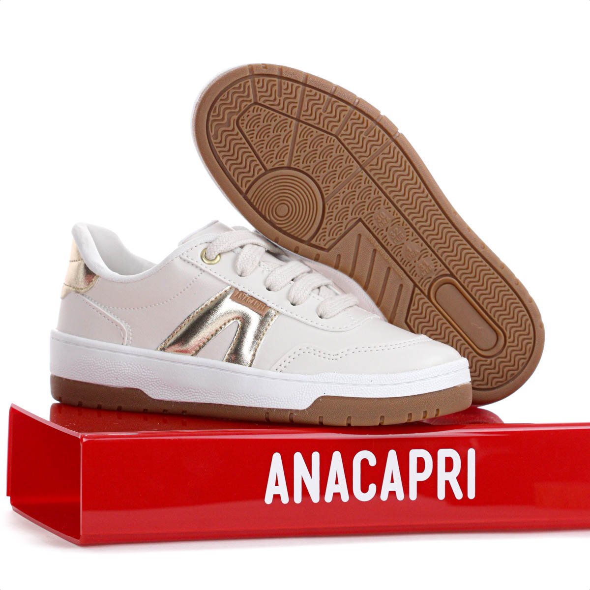 Tenis Anacapri AC1119 Virginia Fonseca Bege e Dourado - Infantil Bege 10