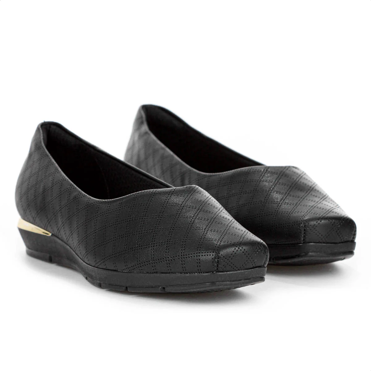 Sapatilha Piccadilly Maxi Salto Baixo Fernanda Preto - Feminino Preto 4