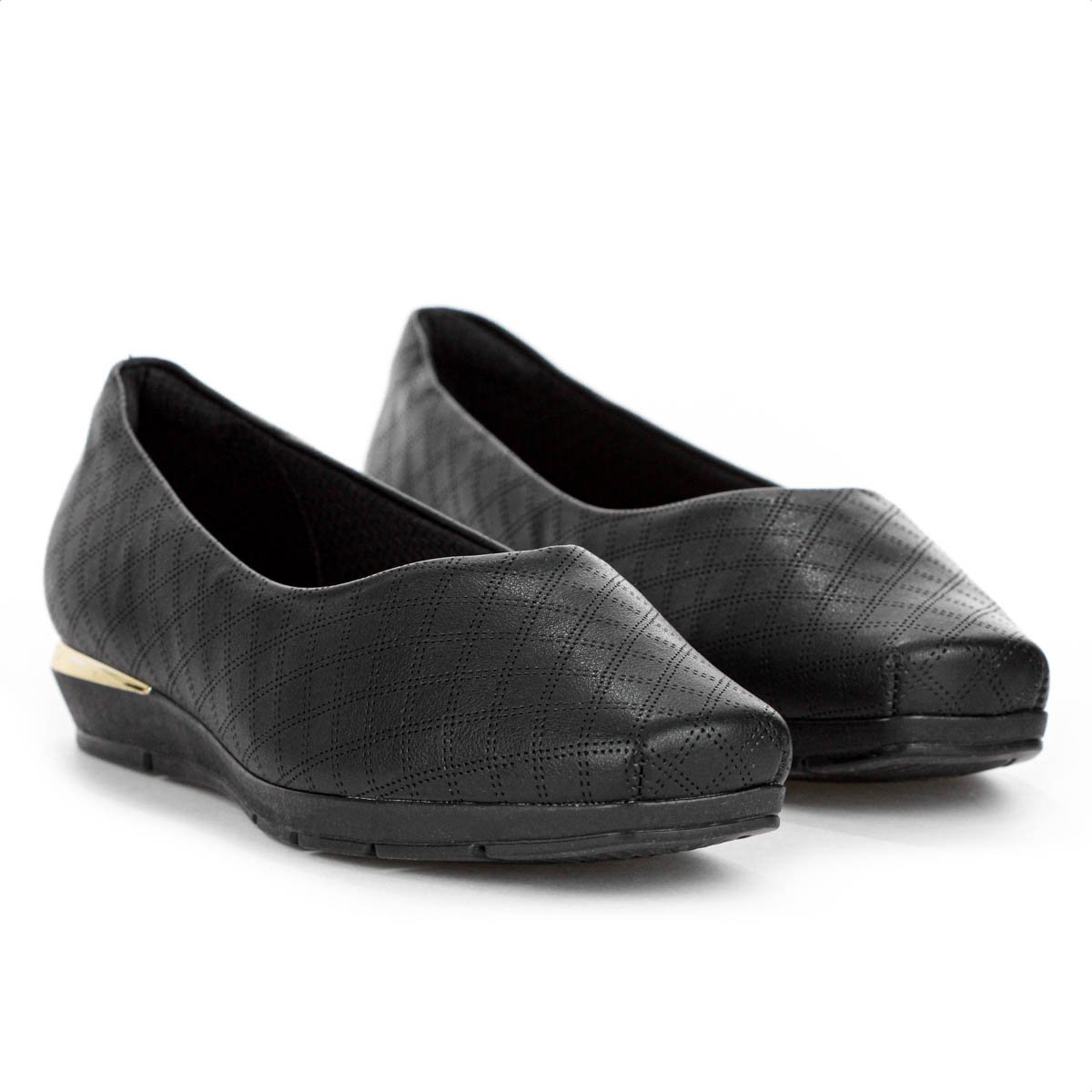 Sapatilha Piccadilly Maxi Salto Baixo Fernanda Preto - Feminino Preto 4