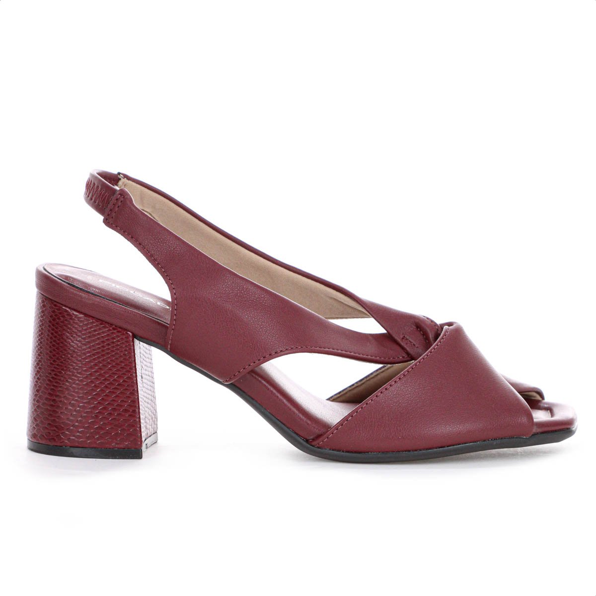 Sandalia Piccadilly Salto Medio Flavia Vinho - Feminino Vermelho 2