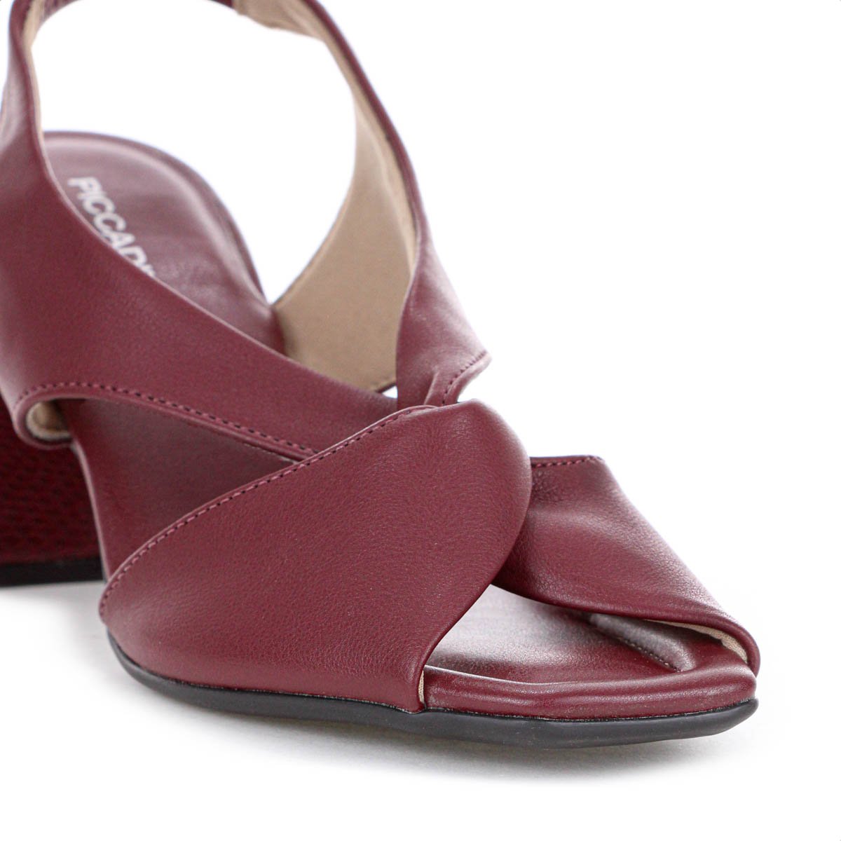 Sandalia Piccadilly Salto Medio Flavia Vinho - Feminino Vermelho 7