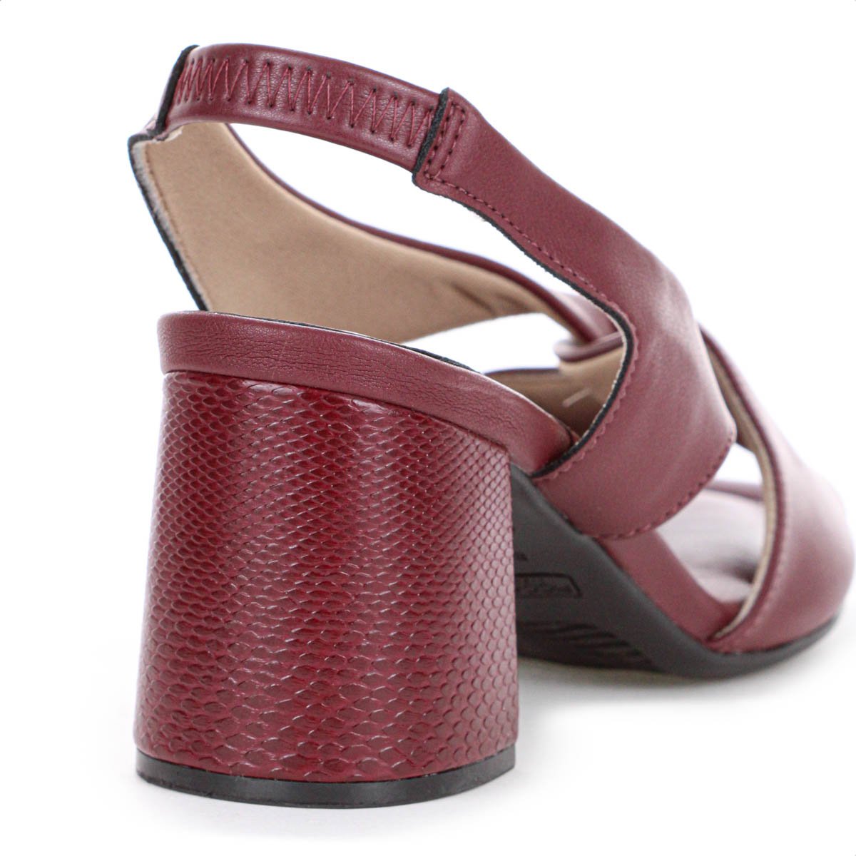 Sandalia Piccadilly Salto Medio Flavia Vinho - Feminino Vermelho 8