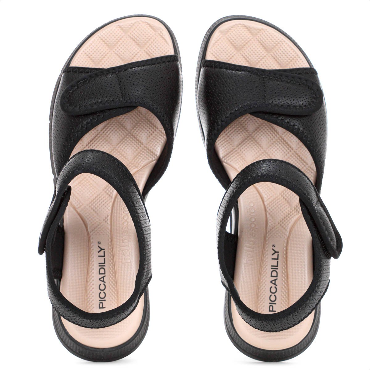 Sandalia Piccadilly Esporao Papete Anabela Preto - Feminino Preto 5