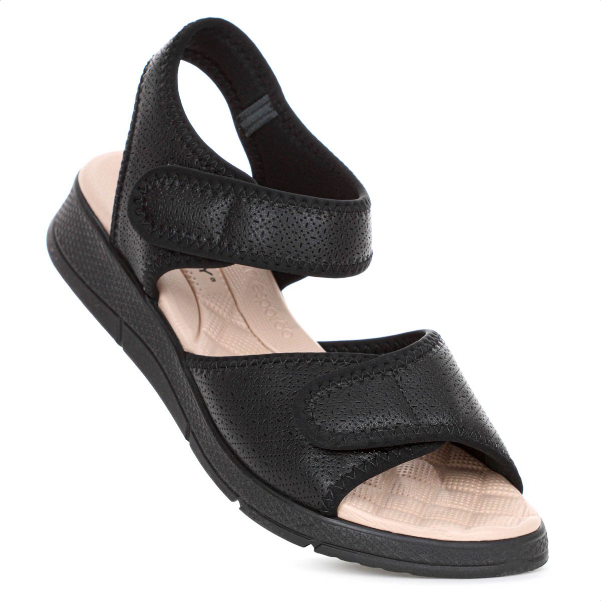 Sandalia Piccadilly Esporao Papete Anabela Preto - Feminino Preto 7