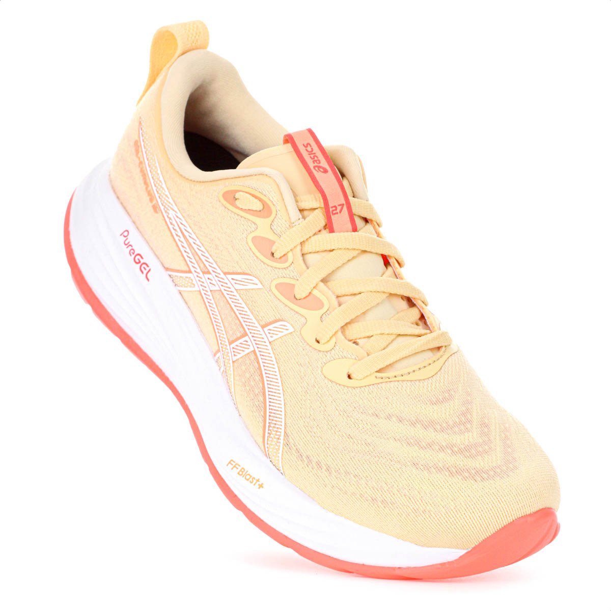 Tenis Asics Gel Cumulus 27 Laranja Claro e Branco - Feminino Laranja 5