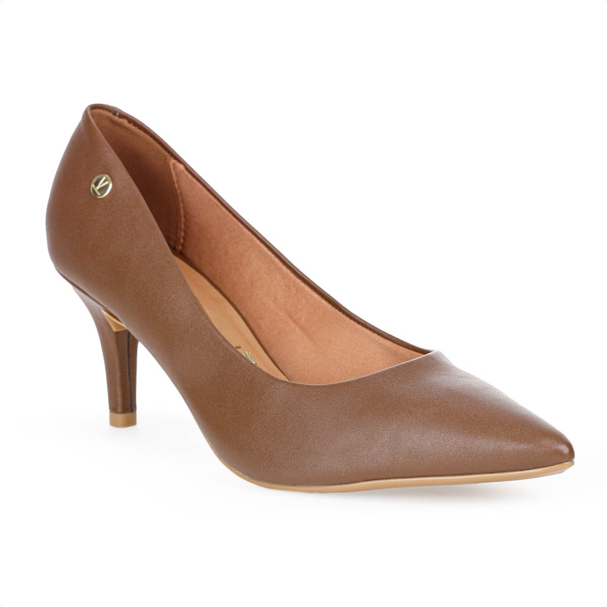 Scarpin Vizzano Pelica Salto Medio Fino Marrom - Feminino 