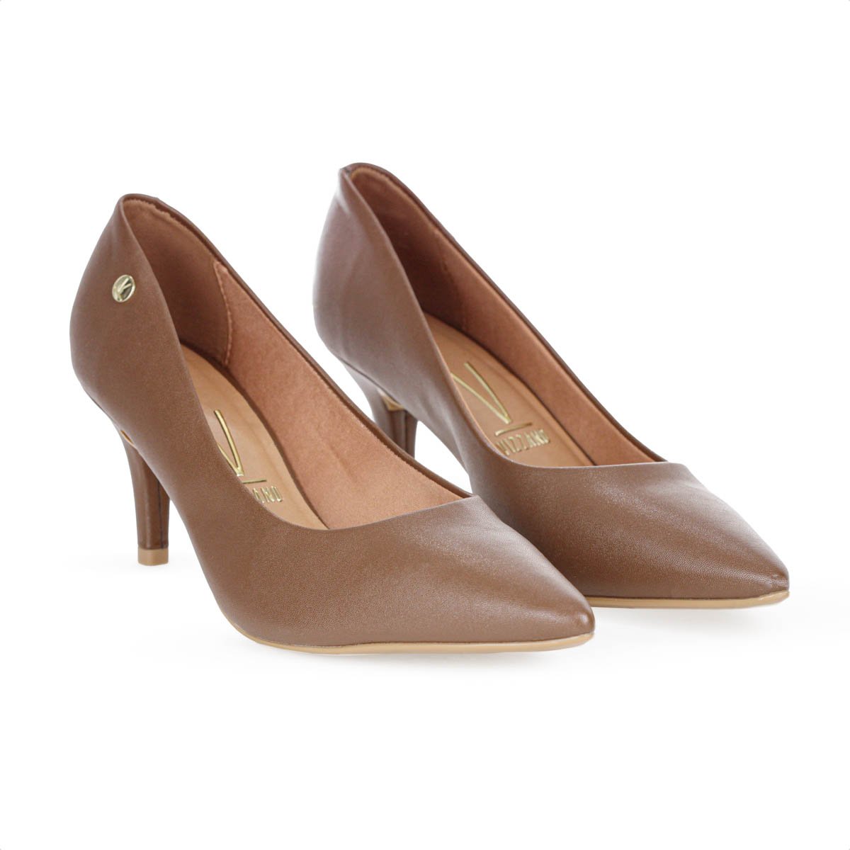 Scarpin Vizzano Pelica Salto Medio Fino Marrom - Feminino Marrom 4
