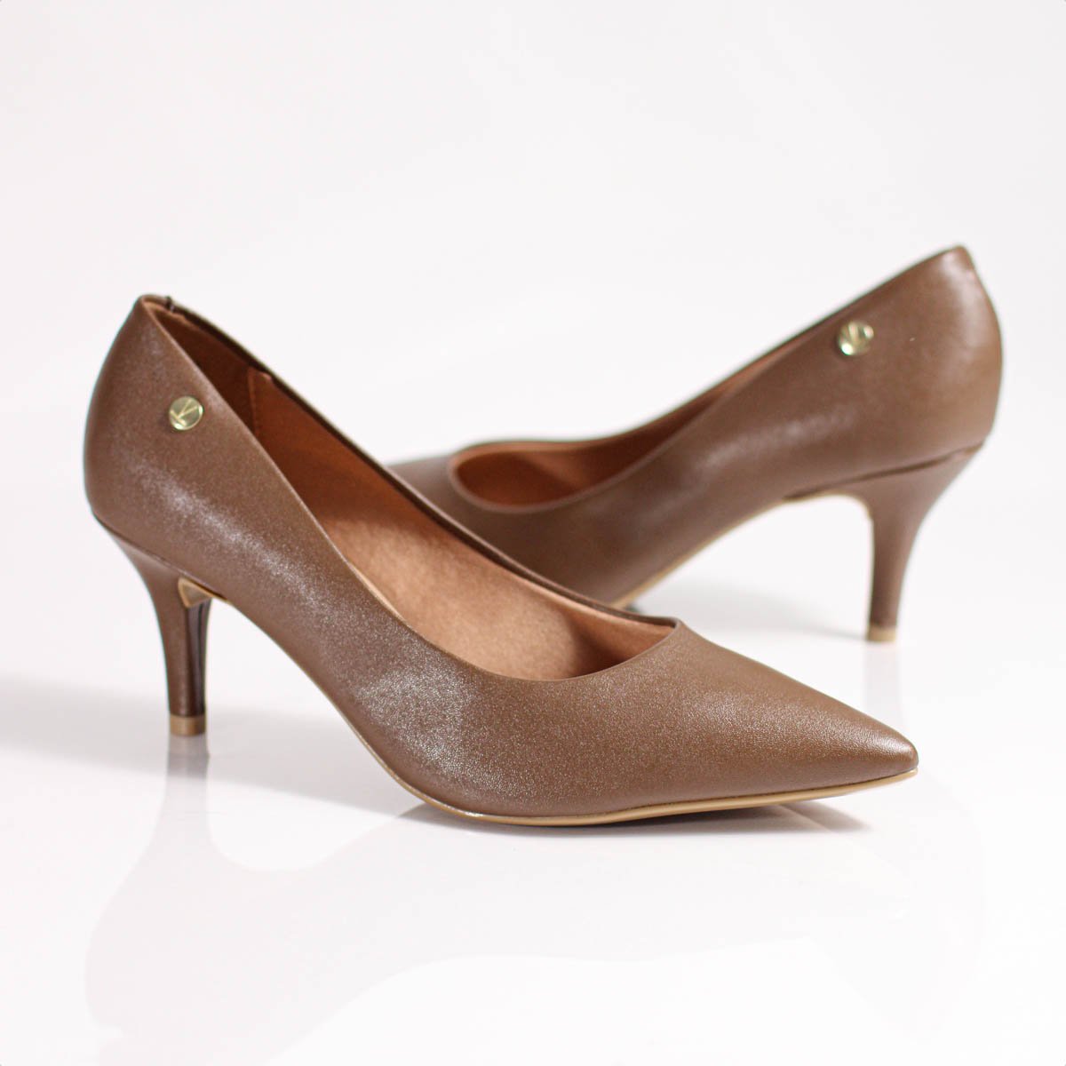 Scarpin Vizzano Pelica Salto Medio Fino Marrom - Feminino Marrom 8