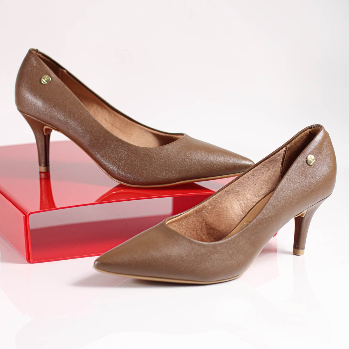 Scarpin Vizzano Pelica Salto Medio Fino Marrom - Feminino  Marrom 9