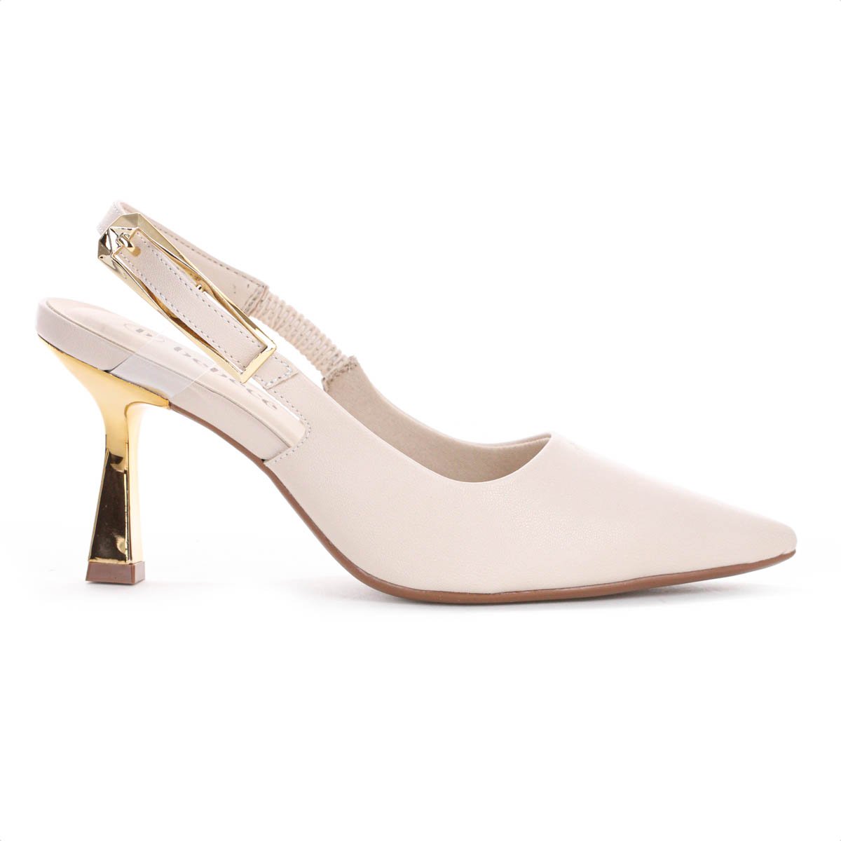 Scarpin Bebece Slingback Salto Medio Flare Creme - Feminino Off White 3