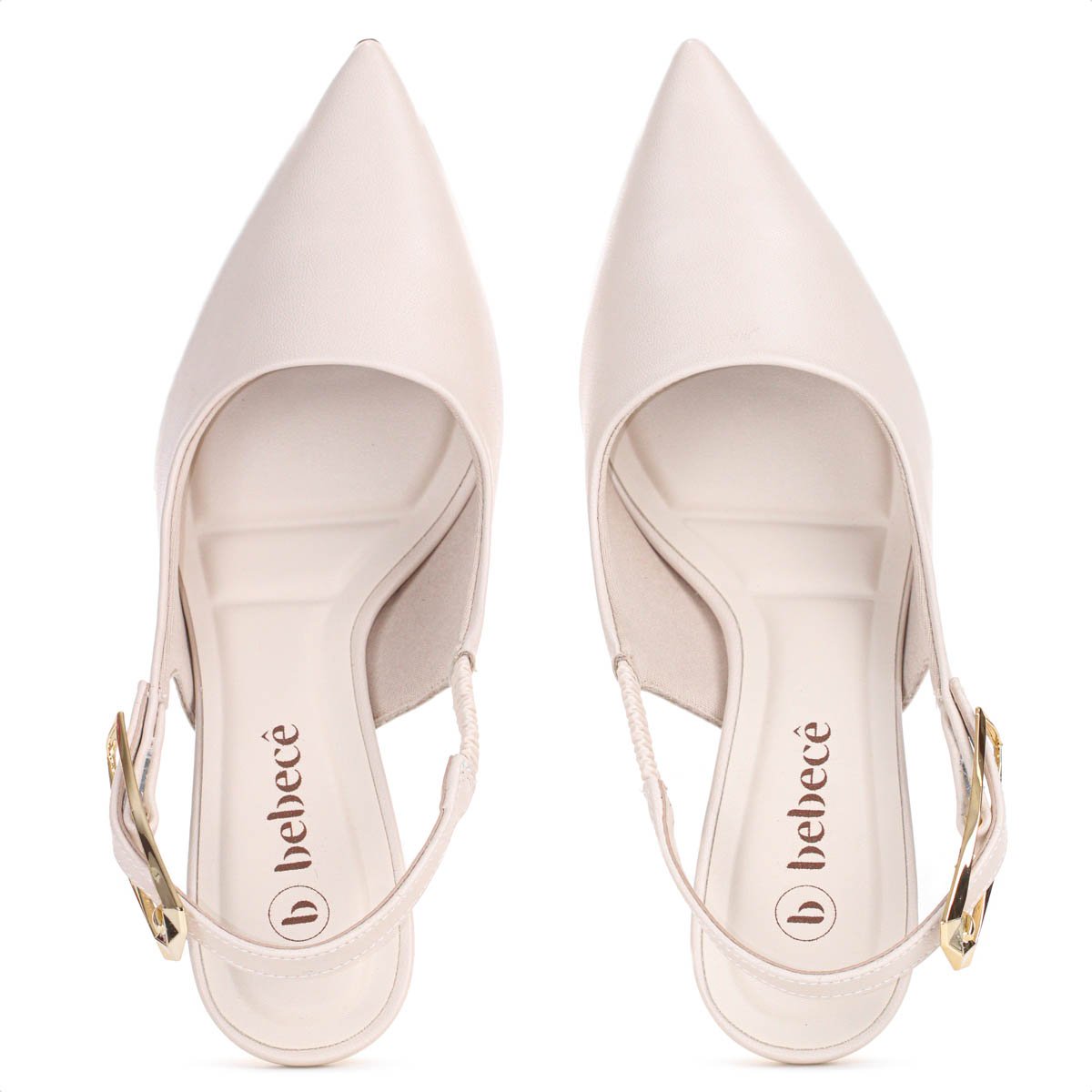Scarpin Bebece Slingback Salto Medio Flare Creme - Feminino Off White 6