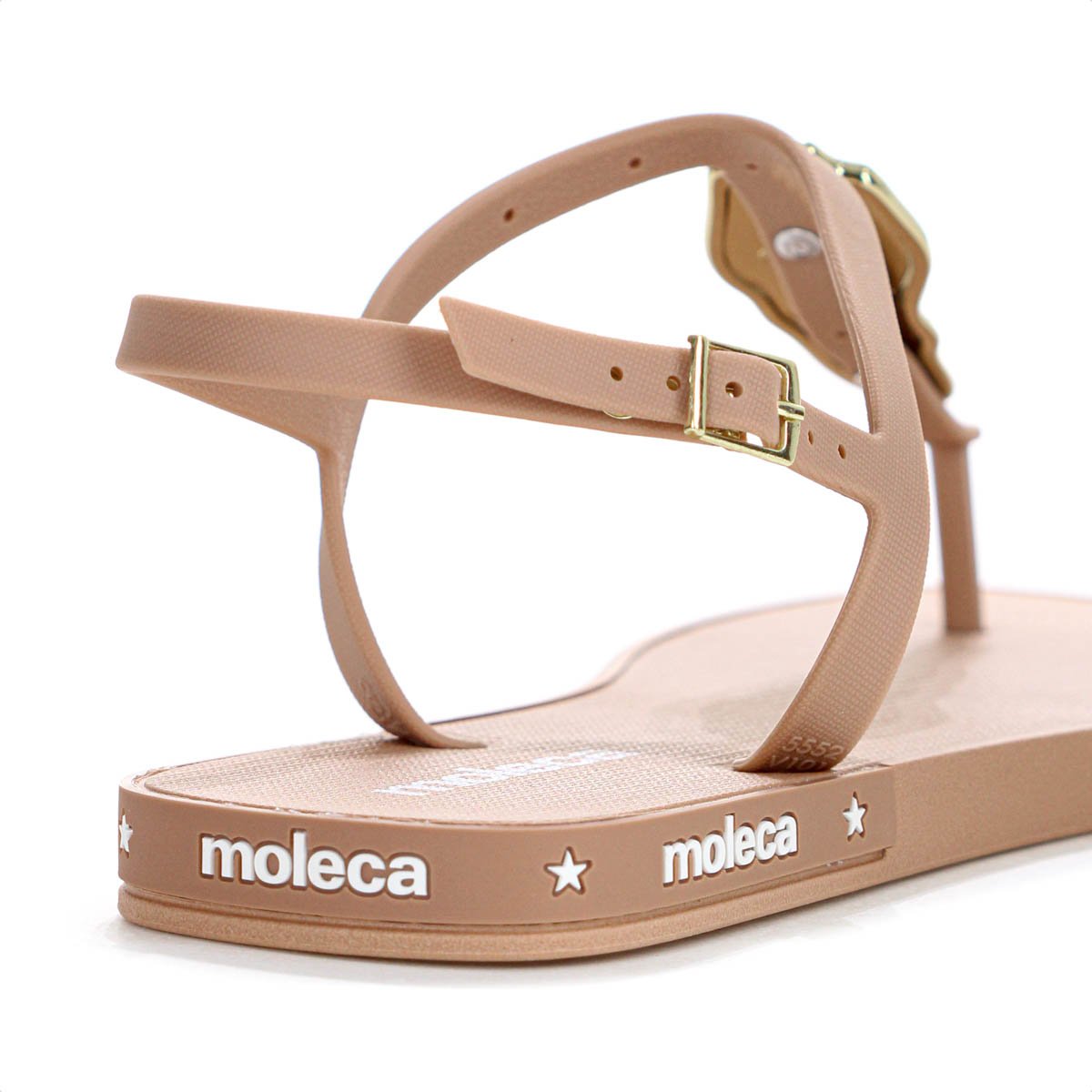 Sandalia Moleca Tira Pronta C/ Detalhe Nude e Dourado - Feminino Bege 8