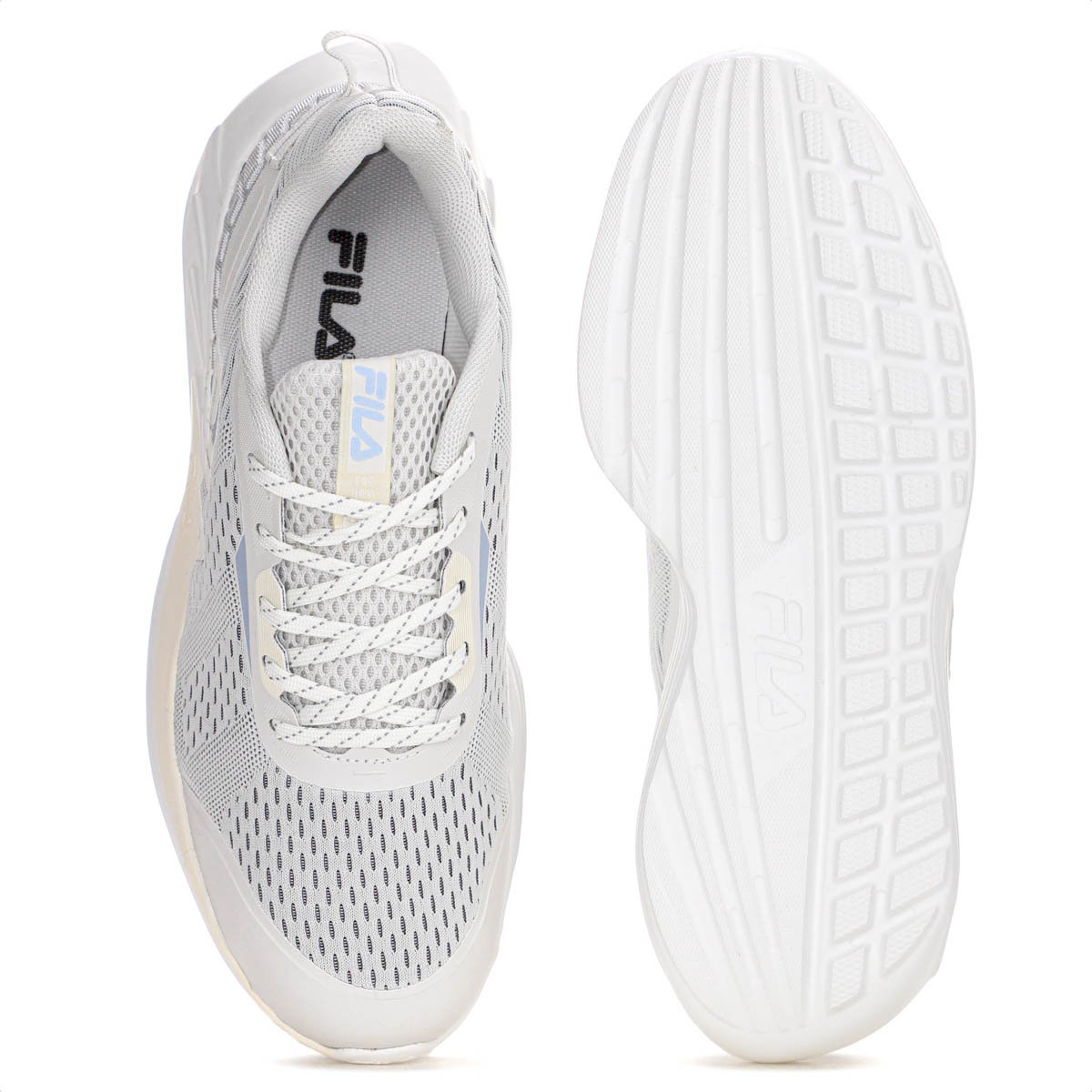 Tenis Fila Diffusion Cinza Claro Azul e Off White - Feminino Cinza 4