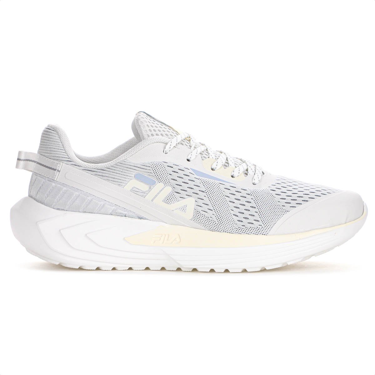 Tenis Fila Diffusion Cinza Claro Azul e Off White - Feminino