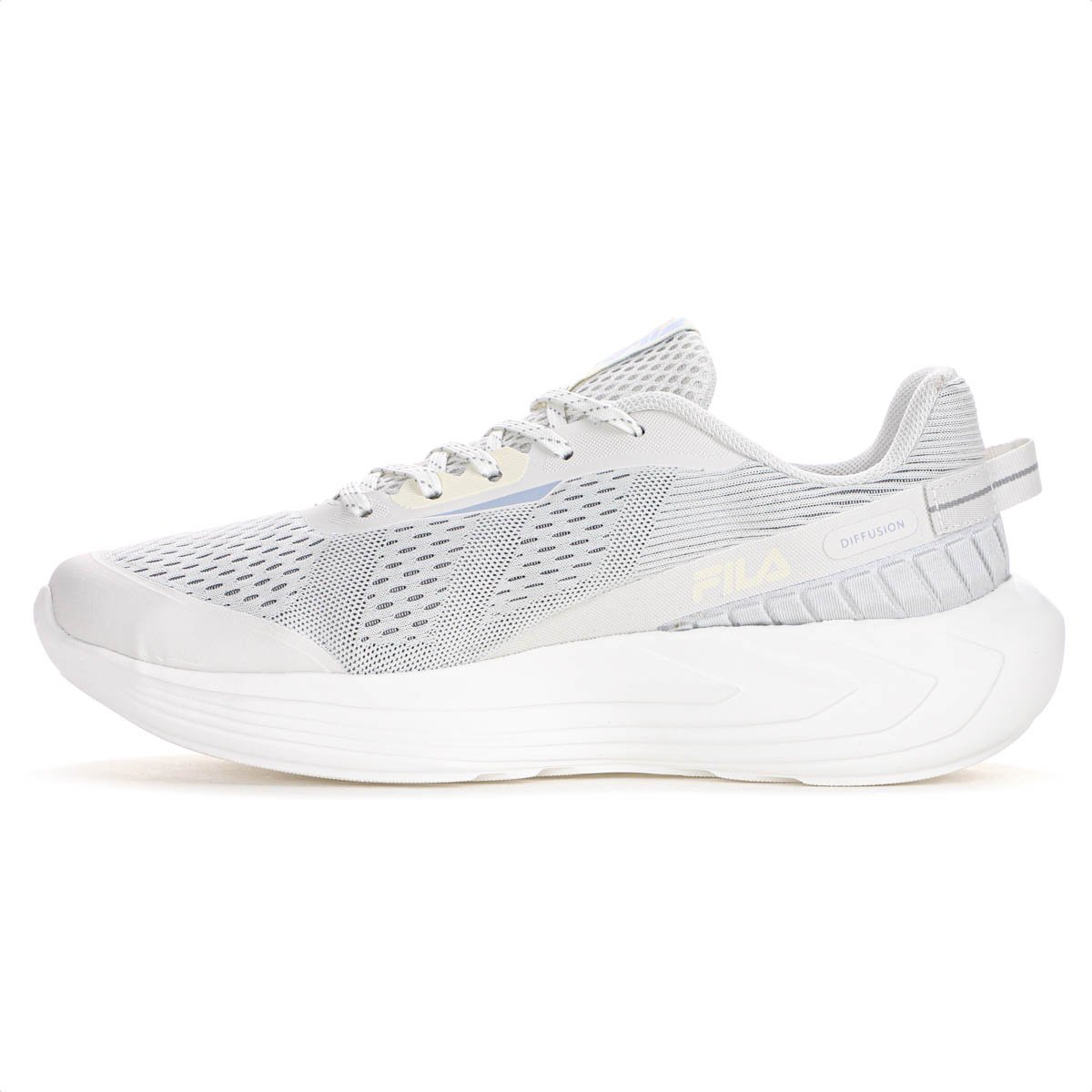 Tenis Fila Diffusion Cinza Claro Azul e Off White - Feminino Cinza 2