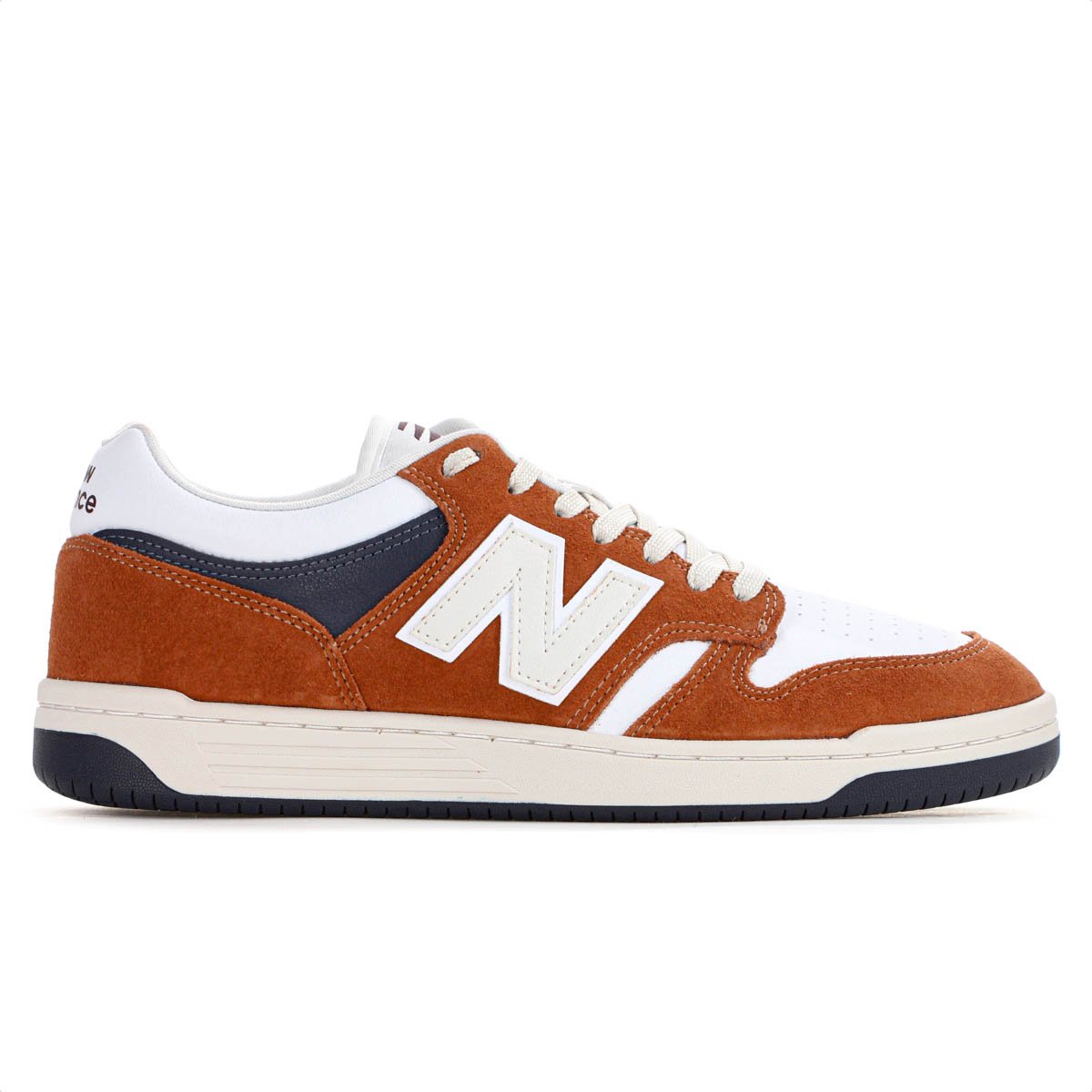 Tenis New Balance 480 Low C/ Camurca Marrom Branco e Azul  - Masculino