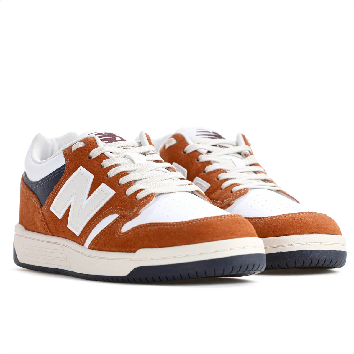 Tenis New Balance 480 Low C/ Camurca Marrom Branco e Azul - Masculino Marrom/Branco/Azul 3