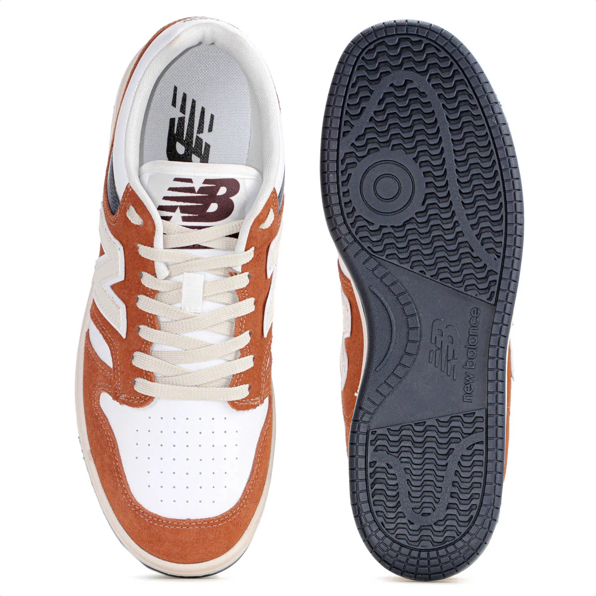 Tenis New Balance 480 Low C/ Camurca Marrom Branco e Azul - Masculino Marrom/Branco/Azul 4