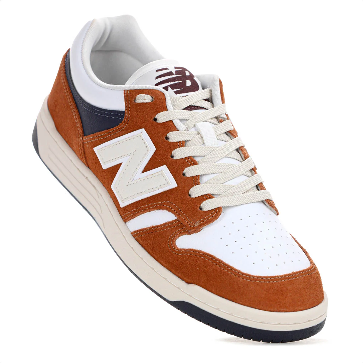 Tenis New Balance 480 Low C/ Camurca Marrom Branco e Azul - Masculino Marrom/Branco/Azul 5