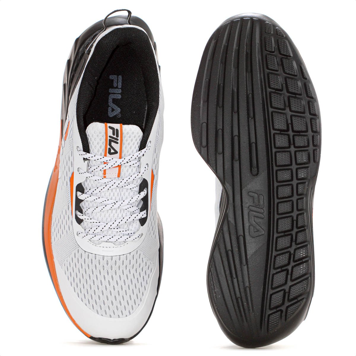 Tenis Fila Diffusion Branco Preto e Laranja - Masculino Branco/Preto/Laranja 4