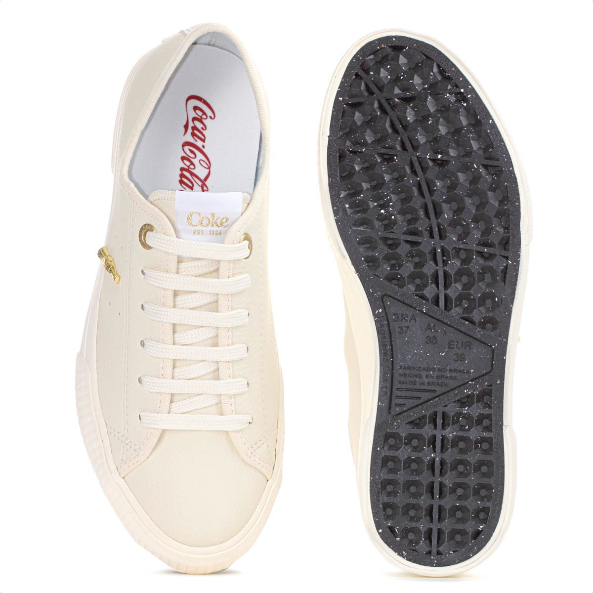 Tenis Coca Cola Flow Town Off White e Dourado - Feminino Off White 4