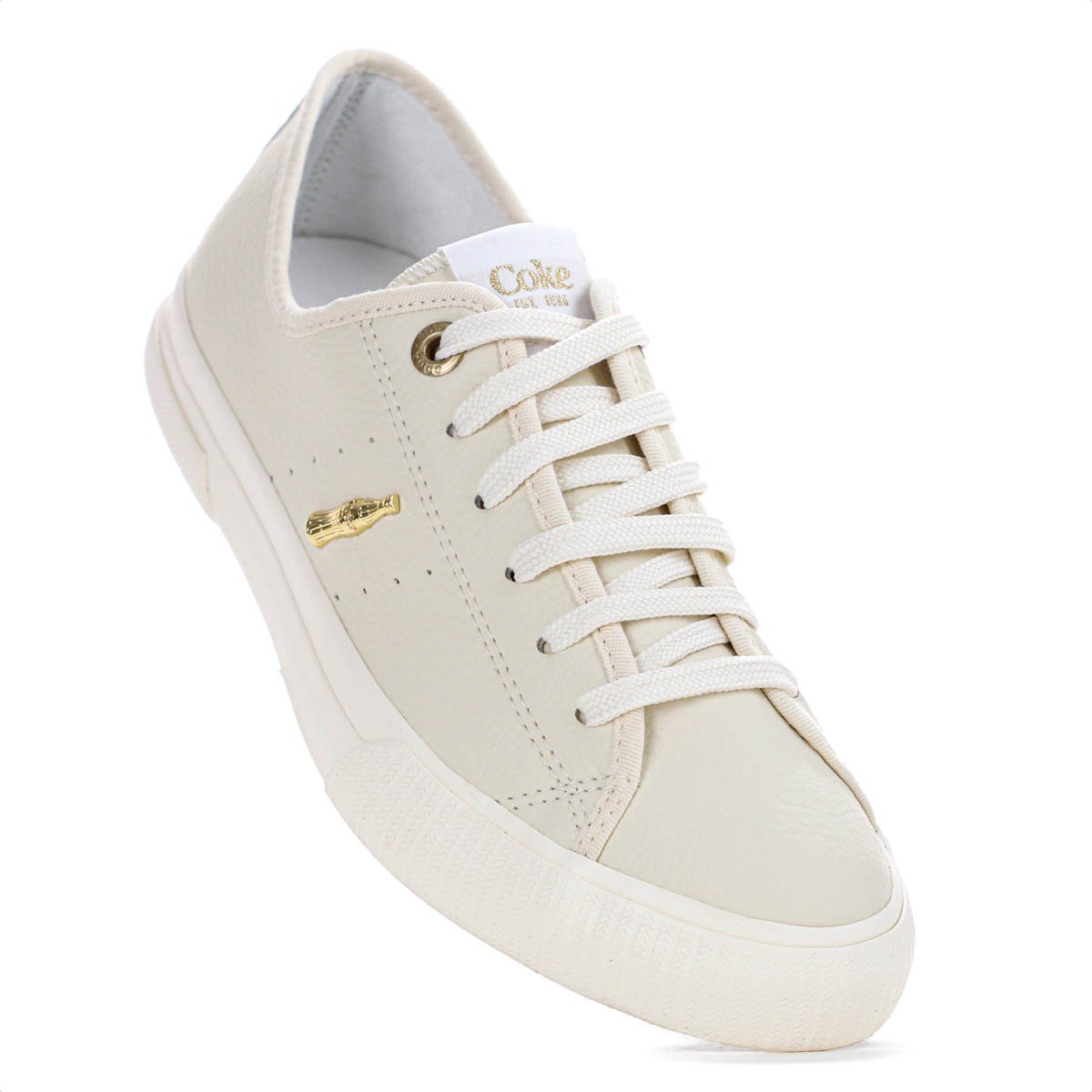 Tenis Coca Cola Flow Town Off White e Dourado - Feminino Off White 5