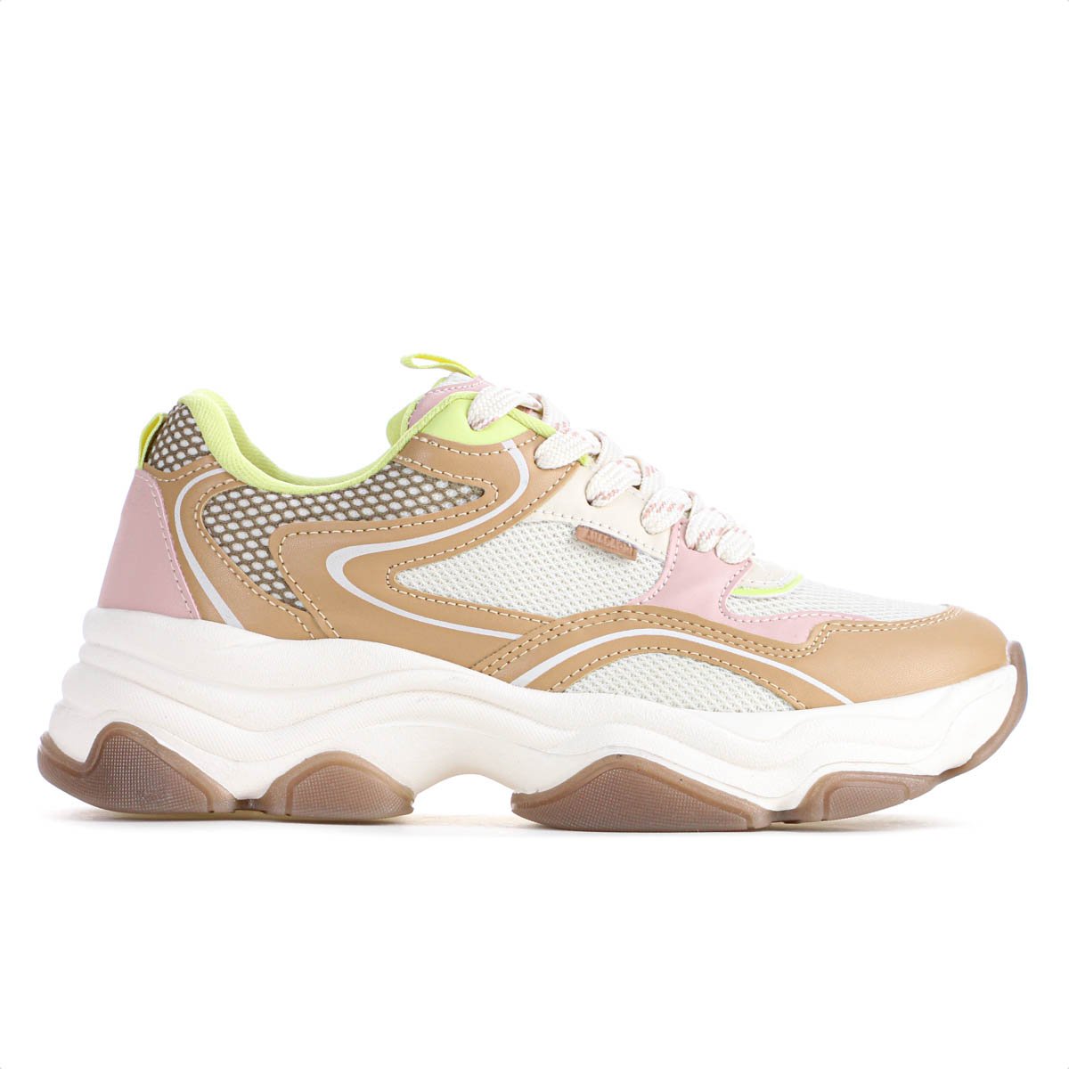 Tenis Anacapri Alexa Robusto Bege Off White e Verde - Feminino