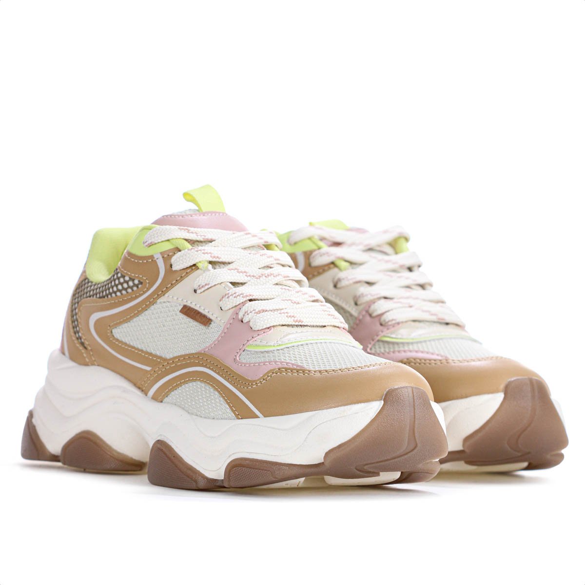 Tenis Anacapri Alexa Robusto Bege Off White e Verde - Feminino Multicores 3
